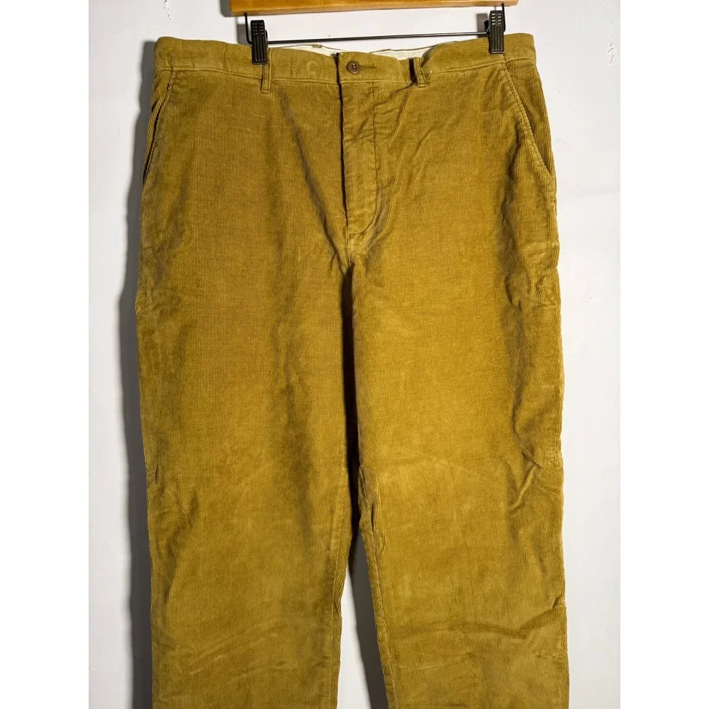 J.Crew Mens Classic Straight Corduroy Pants Mustard Gold Yellow 36x34 NWT